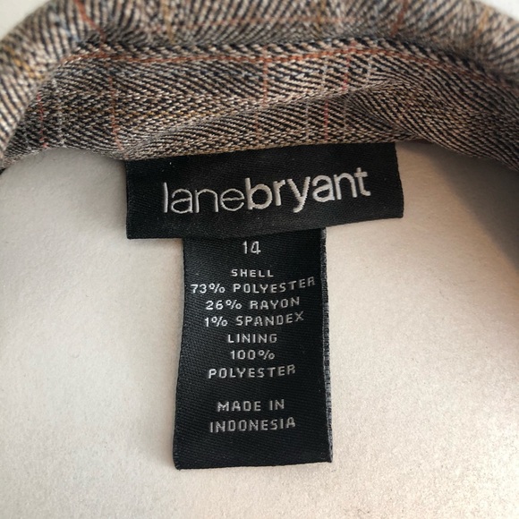 Women’s Lane Bryant Brown Plaid Blazer, 14 - Picture 4 of 4